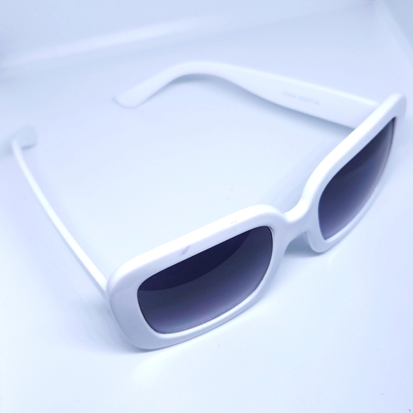 Thick white Frame sunglasses Elegant - Picture 2 of 4